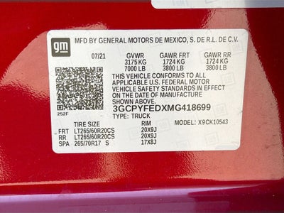 2021 Chevrolet Silverado 1500 4WD Crew Cab Short Bed LT Trail Boss