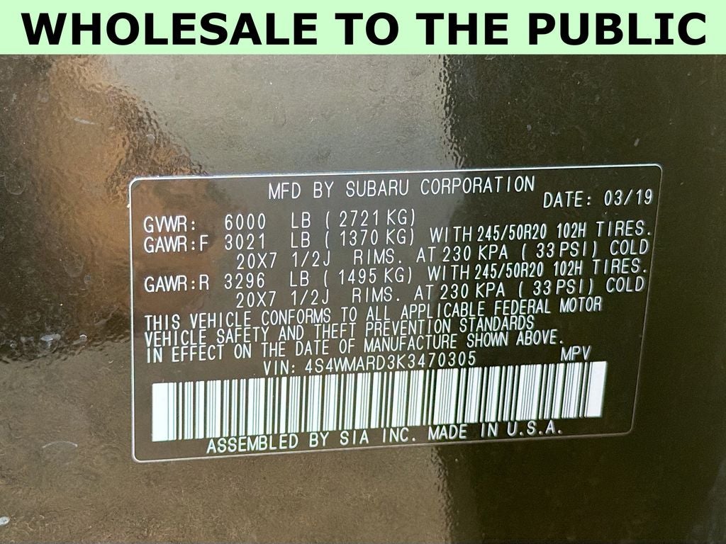 2019 Subaru Ascent Touring