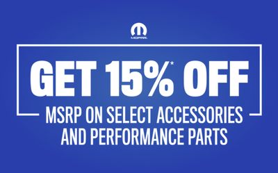 15% Off Select Accessories & Performance Parts